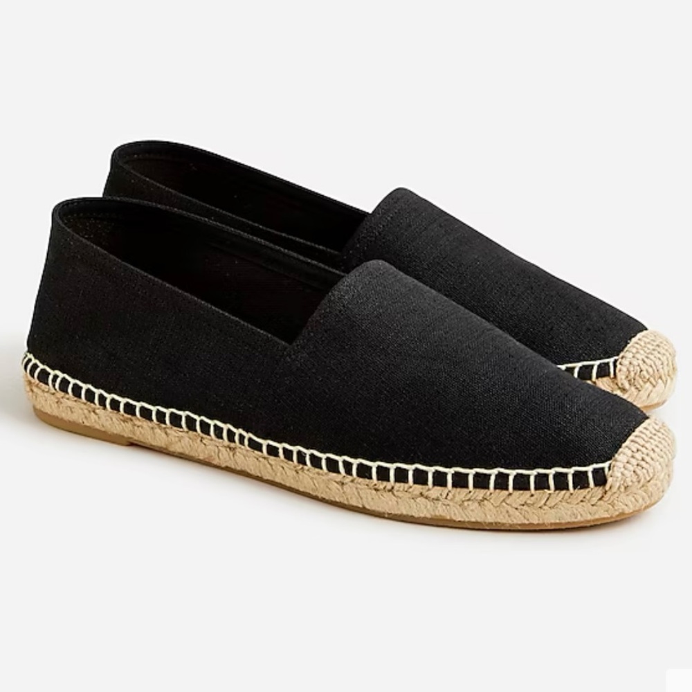 $128 NEW IN BOX JCREW Black Espadrille Shoes size 9 (Made In Spain)
